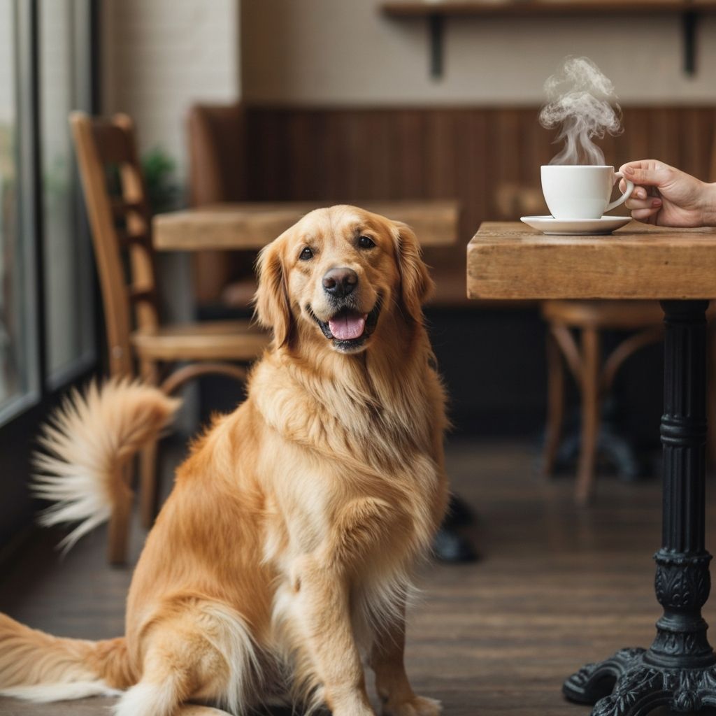 Dog in the cafe